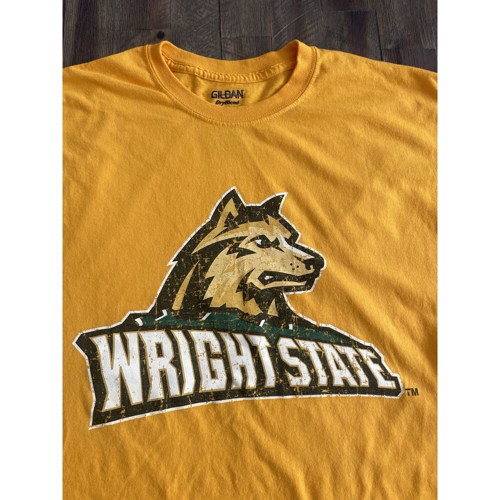 Wright State University Raiders Graphic T-Shirt (XL) Yellow/Gold WSU Ohio OH